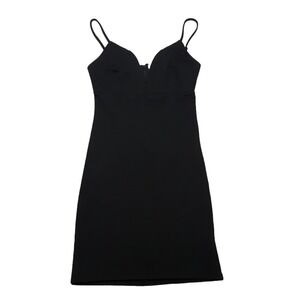 Streetwear Society Dress Womens Small Black Y2K V-Neck Mini Adjustable Straps
